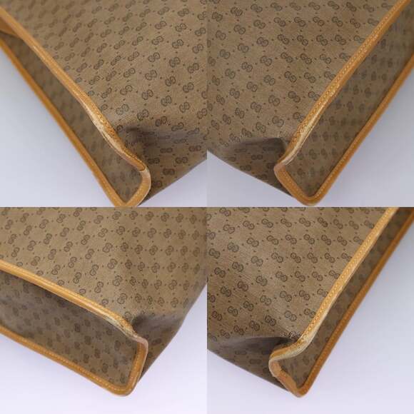 GUCCI Micro GG Supreme Tote Bag Pvc Beige Gold - Picture 10 of 13